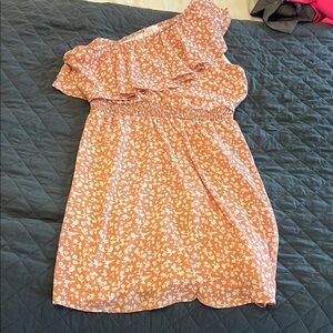 Pink Lily One Shoulder Dress in Coral Floral